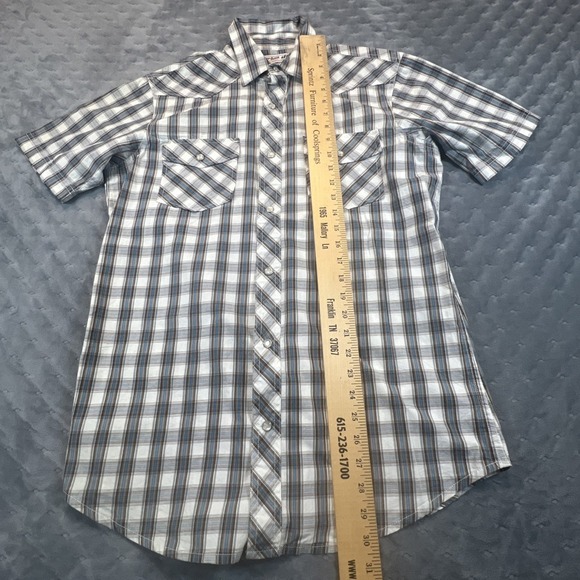 Urban Pipeline Shirt Men Medium Multi Color Plaid Pearl Snap Short Sleeve - Picture 5 of 8